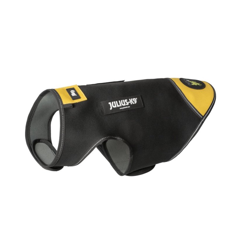 JK9 - IDC® NEOPRÉNOVÁ VESTA PRE PSOV | ČIERNO-ŽLTÁ | - Veľkosť: S