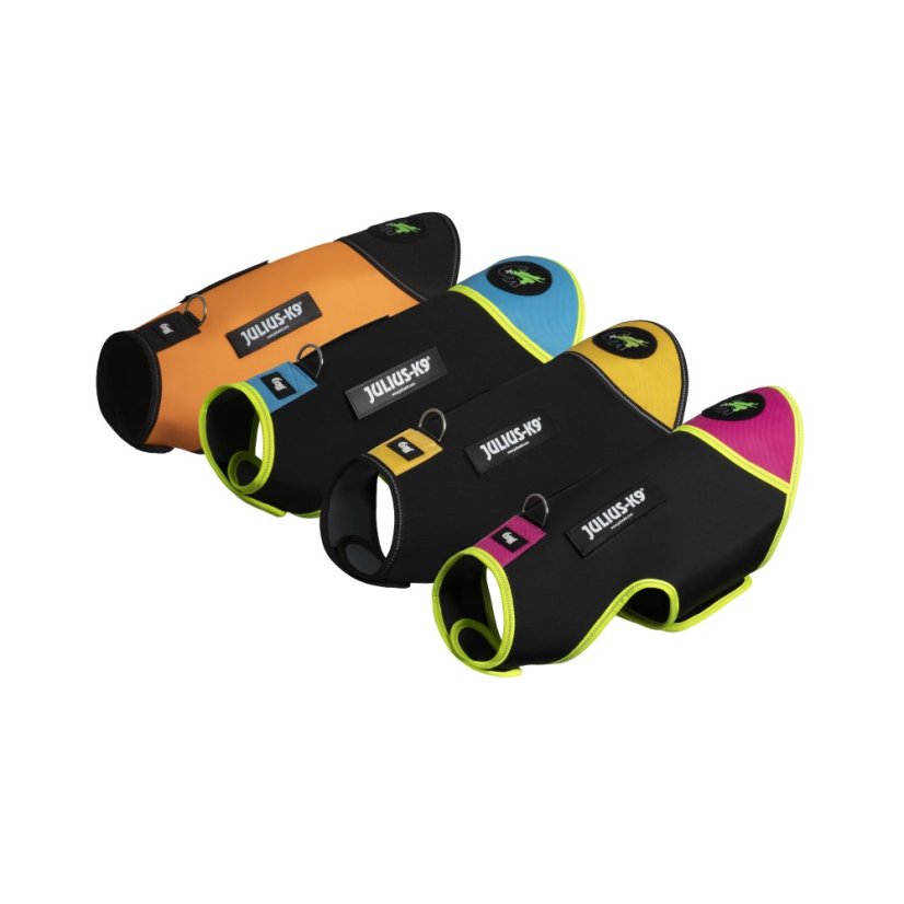 JK9 - IDC® NEOPRÉNOVÁ VESTA PRE PSOV | ČIERNO-ŽLTÁ | - Veľkosť: S