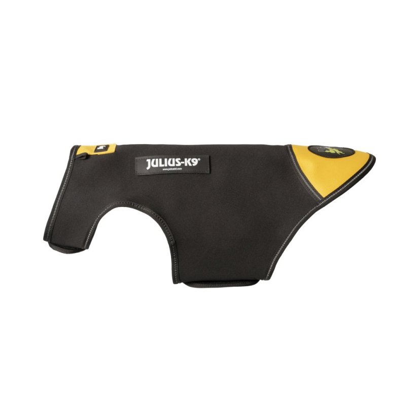 JK9 - IDC® NEOPRÉNOVÁ VESTA PRE PSOV | ČIERNO-ŽLTÁ | - Veľkosť: 3XS